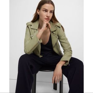 BLANK NYC Sage Green Faux Leather Jacket